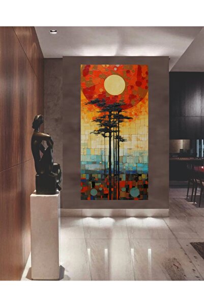 HDART Soyut Modern Renkli Günbatımı Duvar Kanvas Tablo Tablosu Tablolar