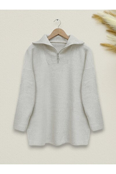 Modamorfo Dvojdílná pletená tunika se zipem na límci