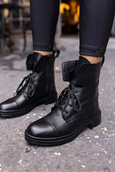 ANGELİNA JONES CIZME POȘTALE ROCCO FEMEI NEGRE DIN PIELE REALĂ