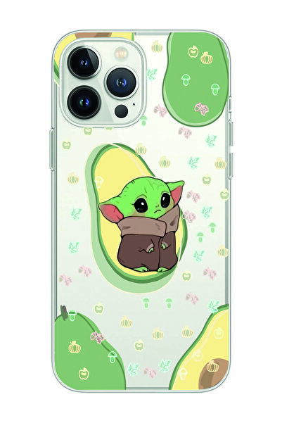 Magic Ring Iphone 15 Pro Uyumlu Baby Yoda Desenli Şeffaf Telefon Kılıfı