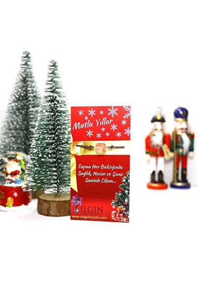 ILGIN DOĞAL TAŞ TAKI سوار مكرامية من حجر الكوارتز الوردي |   بطاقة رسالة هدية...