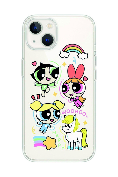 Magic Ring حافظة هاتف شفافة منقوشة متوافقة مع هاتف Iphone 15 Powerpuff Girls