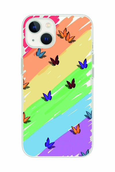 Magic Ring Transparent Phone Case with Color and Butterfly Pattern Compatible...