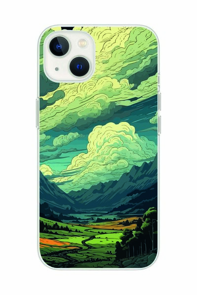 Magic Ring Nature and Cloud Patterned Transparent Phone Case Compatible with ...