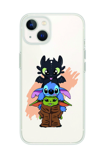 Magic Ring حافظة هاتف شفافة متوافقة مع هاتف Iphone 13 Cute Baby Yoda وStitch