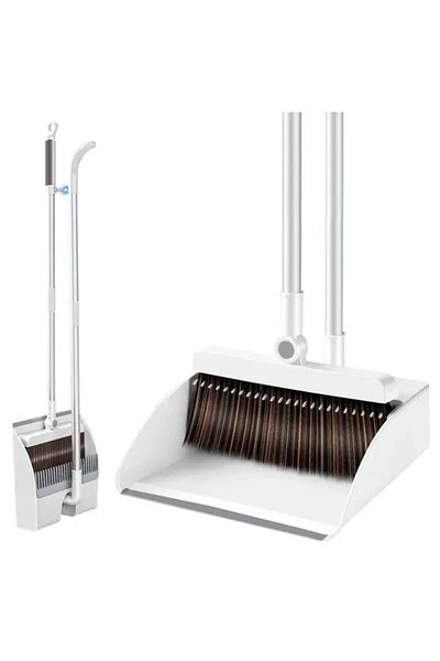 PeraTem Luxury Brushed Dustpan Set with Foldable Metal Handle for Dusting and Bottoming Cleaning for Home-Office