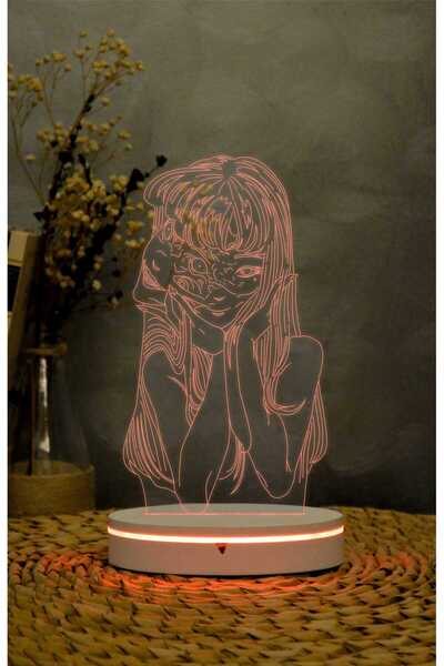Yubi Design Junji İto - 3 boyutlu led lamba 16 renk dekoratif anime gece lamb...