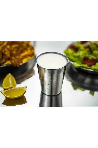 ÖzSa Home Set of 30 Stainless Steel Cups Potato Serving Cup Cafe Restaurant Potato Bucket Water And Ayran Glass