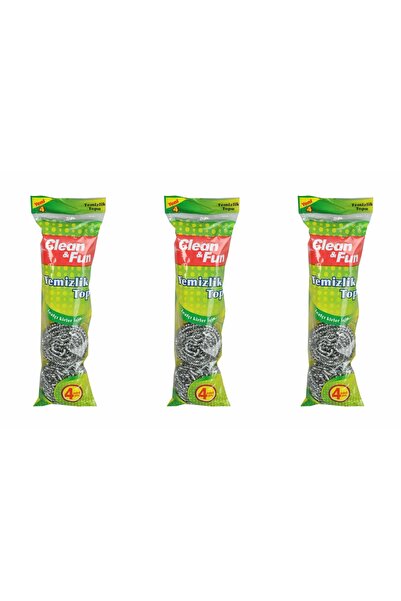 clean & fun Pachet de 3 sârme de spălat vase 4X20 G