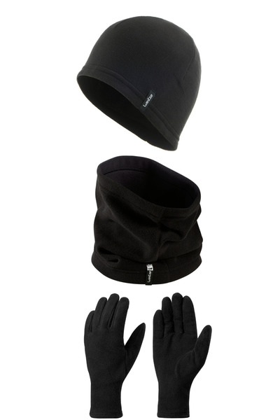 Decathlon Yetişkin 3'lü Set, Bere, L-XL Eldiven, Boyunluk