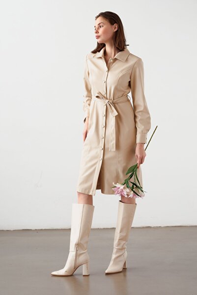 urban focus Leather Shirt Dress