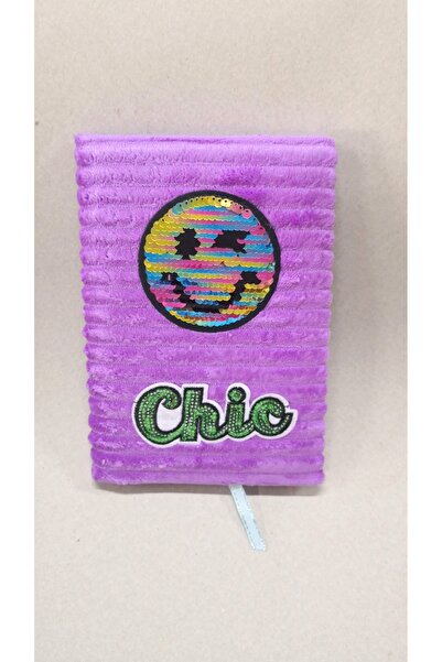 Mikro Purple Plush Scrapbook Striped Hard Cover 80 Sheets