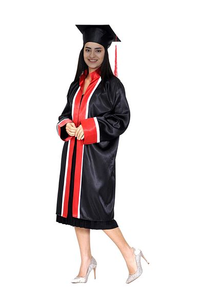 Mezuniyetshop Kep Cube Graduation University Black Red White