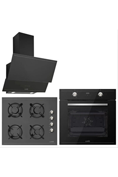 Silverline Luno Siyah Cam Ankastre Set 3420 - CS5335B01 - BO6502B01