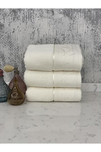 Özdilek Ditsy Hand-face Towel 3 Pieces-cream
