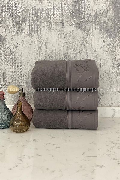 Özdilek Ditsy Hand-Face Towel 3 Pieces-Anthracite