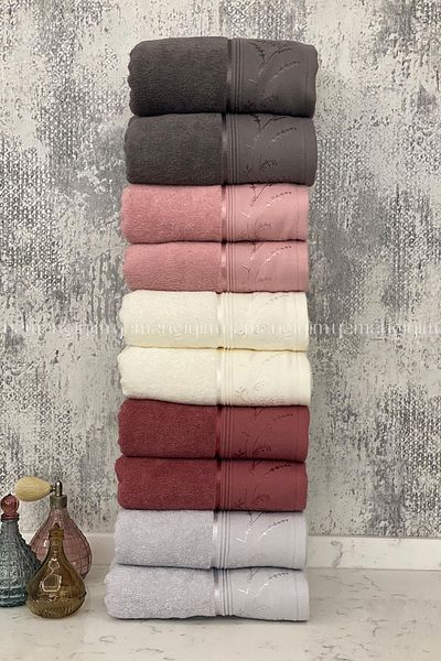 Özdilek Ditsy Hand-Face Towel 10 Pieces-Grey-Plum-Cream-Pink-Anthracite