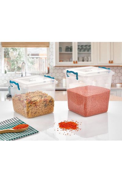 RNL04 3 Pieces 20 Liter Multi Box Deep Transparent Plastic Storage Box - 2304-3