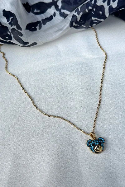 yucelique Ralph Teddy Bear Design Steel Necklace