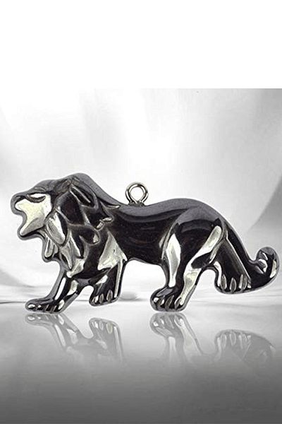 Tesbih Atölyesi Certified AAA+ Lion Model Natural Stone Hematite Stone Necklace