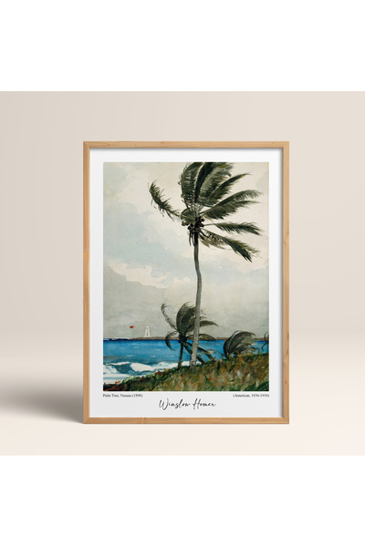 HOMEPACK Çerçeveli Tekli Tablo Palmiye Ağacı Modern Klasik Poster Tablo TK/183