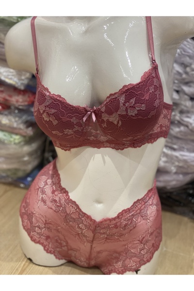 TuncayLea Gül kurusu simli dolgulu takım