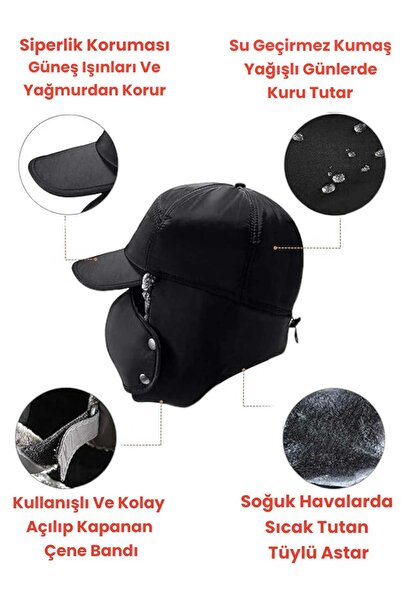 Trenderrs Багатофункціональна водо- та вітрозахисна термошапка Зимова термошапка