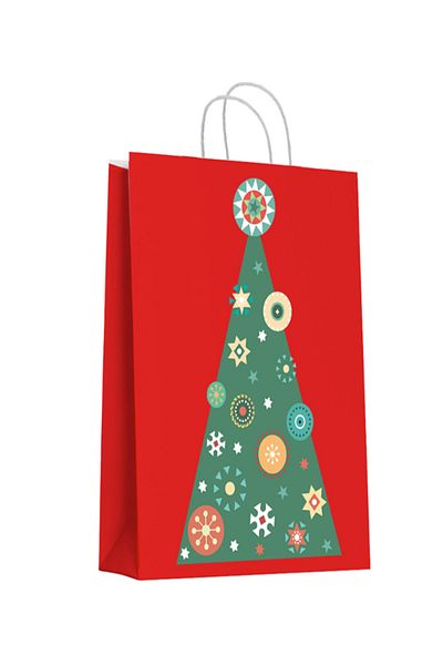 party mix Christmas Cardboard Bag Christmas Gift Package 25x12x31 Size Cardboard Bag 5 Pieces