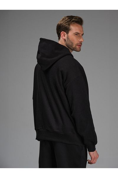 aynewmoda Men's USA Printed Hooded Zippered Sweatshirt Top and Bottom Set
