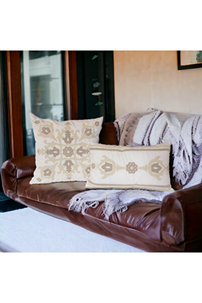 NAKIŞ HOME DESİGN Damask Suzene Punch ( Panç ) Nakışlı Dekoratif Kırlent Kılı...
