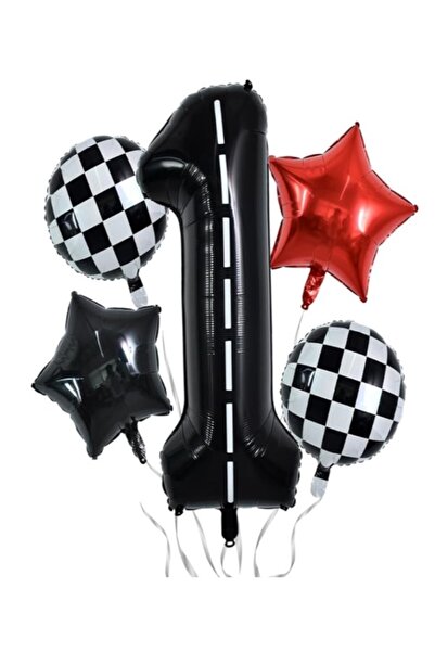 party mix Araba Doğum Günü Balon Set Rakam Balon Set 5'li Araba Doğum Günü Ko...