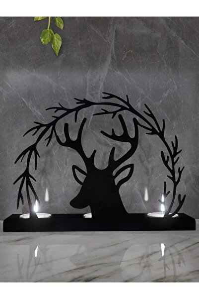 M&C Concept Yılbaşı Model-5 3'lü Metal Mumluk - Siyah