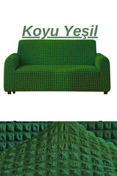 kanway Bürümcük 3kişilik Koltuk Örtüsü Boydan Eteksiz Streç Esnek lastikli Çe...