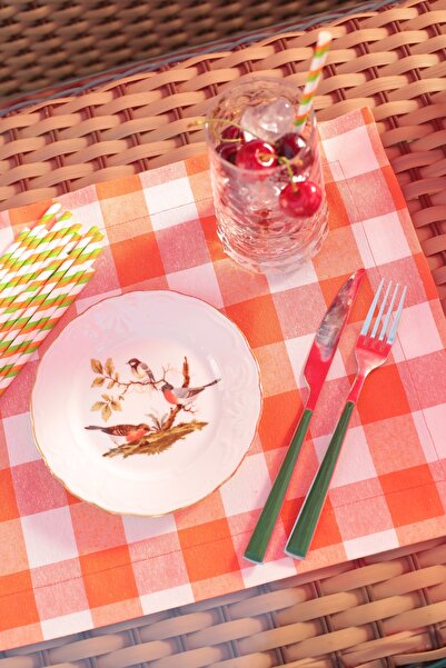 LUFA HOME خدمة أمريكية مكونة من 4 قطع - مزيج مسطح ومنقوش