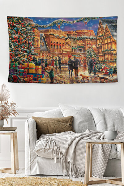 MEKTA HOME غطاء حائط مزخرف بمفهوم عيد الميلاد من MERRY CRSTMANS