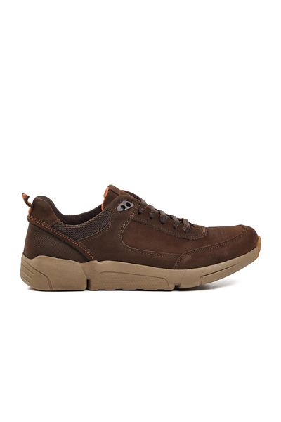 AYAKMOD 244110-3 Ανδρικά παπούτσια casual από γνήσιο δέρμα Nubuck καφέ