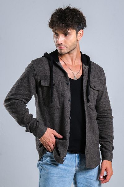 ByTrend Зимна риза с качулка и два джоба MAR 4185