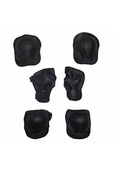 Kelebek Oyuncak Bicycle Skate Skateboard Ellik Knee Pad Elbow Pad 6-Piece Protection Set - Black