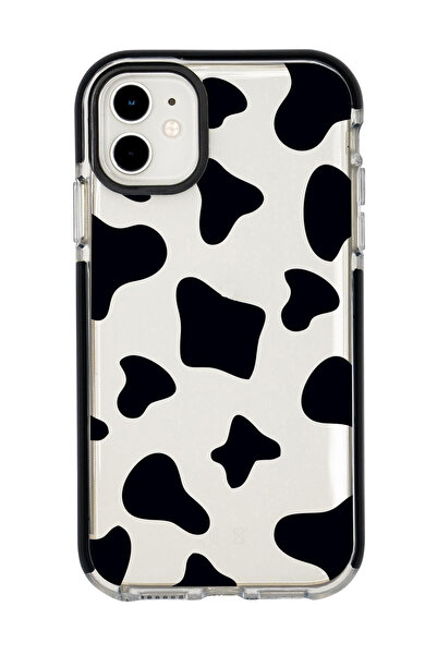 mooodcase Iphone 11 Inek Desenli Candy Bumper Silikonlu Telefon Kılıfı
