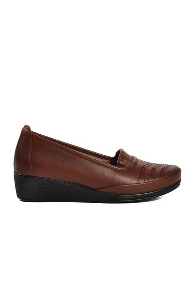 AYAKMOD 176 Tan Genuine Leather Women's Casual Shoes
