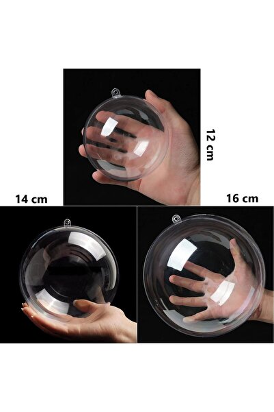 roco paper Şeffaf Mika Küre Top Set - Asılabilir Plastik Top Set - 12 14 16 c...