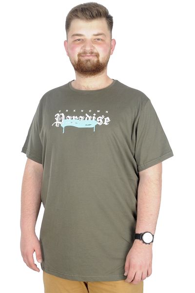 ModeXL Mode Xl Μπλουζάκι μεγάλου μεγέθους Bis Collar Paradise 22199 Χακί