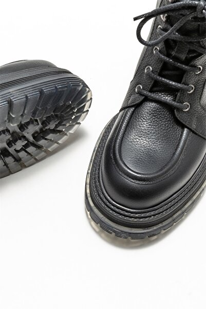 Elle Shoes Siyah Deri Kadın Günlük Bot