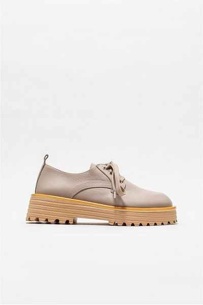 Elle Shoes أكسفورد جلد المنك النسائي