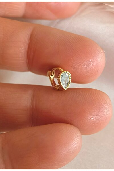 Bylin Gold Damla Taş Mini Halka Piercing - Halka Iç Çapı 6 Mm-1 Adet