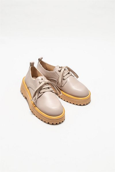 Elle Shoes أكسفورد جلد المنك النسائي