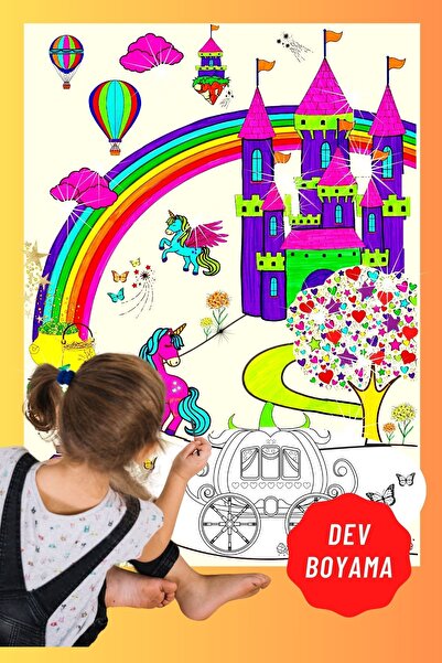 jollyheads Sihirli Dünya Dev Boyama 70x100 Cm - My Little Pony Unicorn Dev Boyama Etkinlik Ve Aktivite Kağıdı
