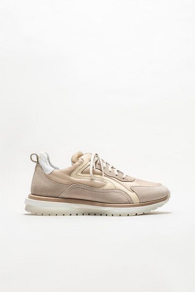 Elle Shoes Beige Leather Men's Sports Shoes