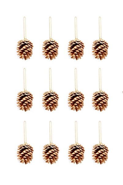 Waldern Christmas Pine Tree Ornament Cone 12Pcs Gold