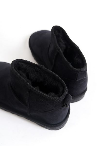 Santamarina Mini Women's Black Suede Furry Short Boots